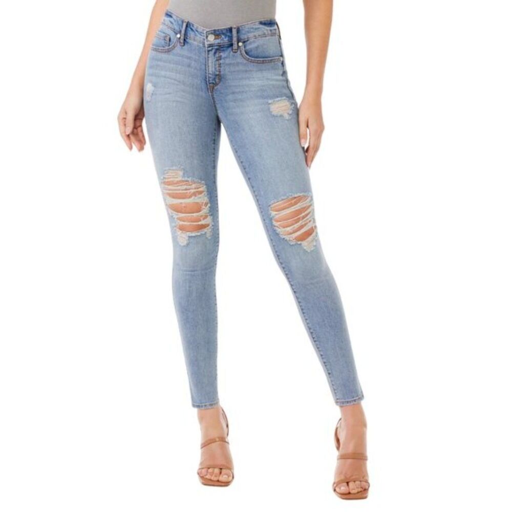NWT Sofia By Sofia Vergara Light Wash Distressed Denim Skinny Jeans